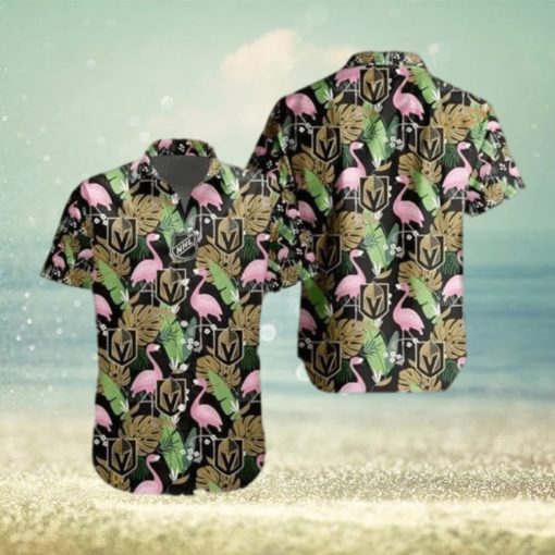 Vegas Golden Knights NHL Hawaiian Shirt Flamingo Pattern Beach Vacation Gift