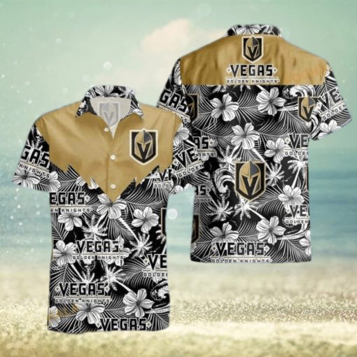 Vegas Golden Knights NHL Hawaiian Shirt Tropical Flower Pattern