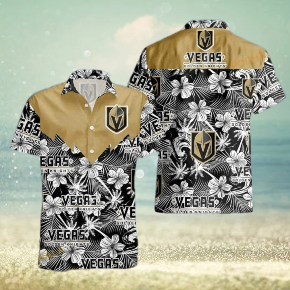 Vegas Golden Knights Hawaiian Retro Logo NHLTropical Beach Men And