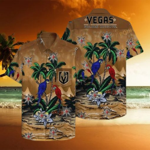 Vegas Golden Knights NHL Hawaiian Shirt Tropical Pattern Practical Beach Gift