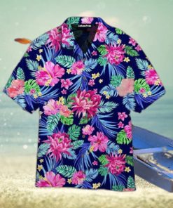 Vibrant Floral Hibiscus And Palm Leaf Patterned Hawaiian Shirts