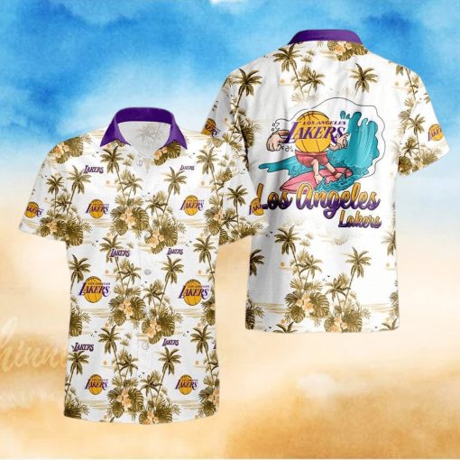 Vintage Aloha NBA Los Angeles Lakers Hawaiian Shirt Trendy Summer Gift