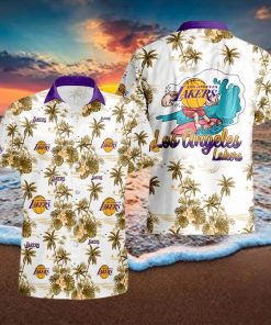 Vintage Aloha NBA Los Angeles Lakers Hawaiian Shirt Trendy Summer Gift