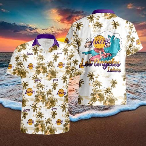 Vintage Aloha NBA Los Angeles Lakers Hawaiian Shirt Trendy Summer Gift