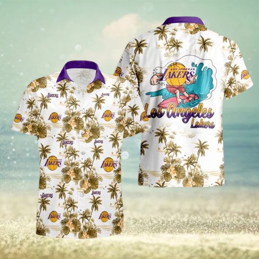 Vintage Aloha NBA Los Angeles Lakers Hawaiian Shirt Trendy Summer Gift