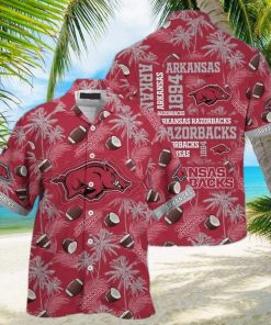 Vintage Aloha NCAA Arkansas Razorbacks Hawaiian Shirt Beach Gift For Dad