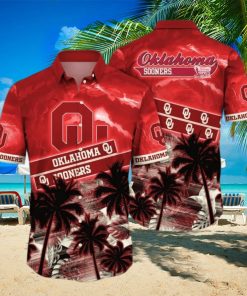 Vintage Aloha NCAA Oklahoma Sooners Hawaiian Shirt Coconut Trees