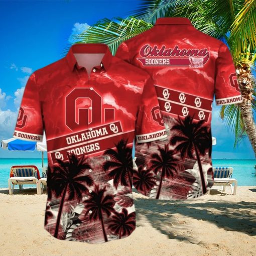 Vintage Aloha NCAA Oklahoma Sooners Hawaiian Shirt Coconut Trees