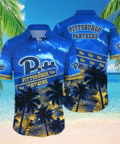 Vintage Aloha NCAA Pitt Panthers Hawaiian Shirt Palm Trees Practical Beach Gift