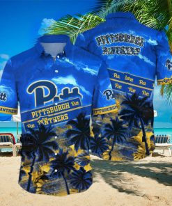 Vintage Aloha NCAA Pitt Panthers Hawaiian Shirt Palm Trees Practical Beach Gift