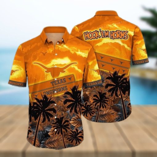 Vintage Aloha NCAA Texas Longhorns Hawaiian Shirt Summer Beach Gift