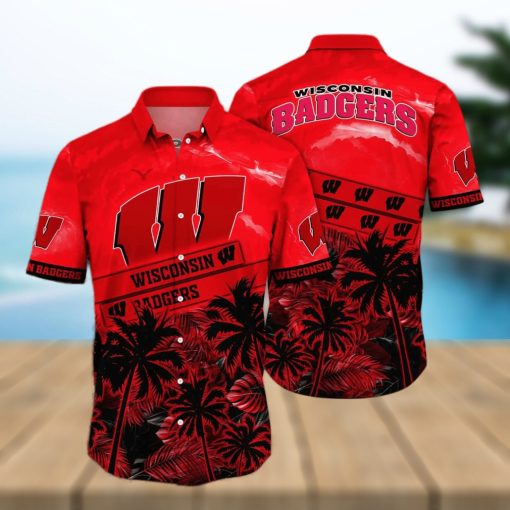 Vintage Aloha NCAA Wisconsin Badgers Beach Hawaiian Shirt