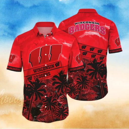 Vintage Aloha NCAA Wisconsin Badgers Hawaiian Shirt Beach Gift For Friend