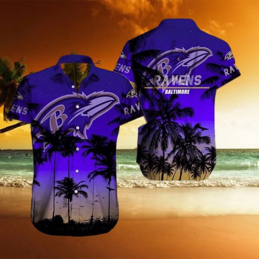 Vintage Aloha NFL Baltimore Ravens Hawaiian Shirt Beach Gift For Him