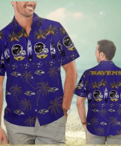 Vintage Aloha NFL Baltimore Ravens Hawaiian Shirt Summer Vacation Gift