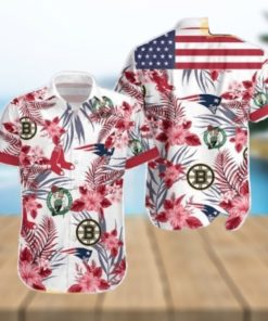 Vintage Boston Celtics England Boston Red Sox Hawaiian Shirt