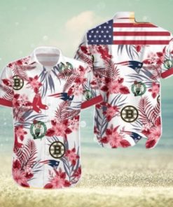 Vintage Boston Celtics England Boston Red Sox Hawaiian Shirt