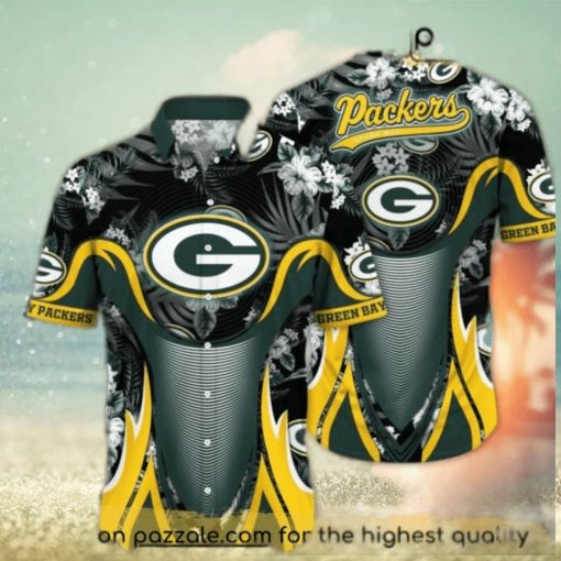 Vintage Green Bay Packers Hawaiian Shirt Summer Football NFL Flower Hawaii Shirt Gift For Dad