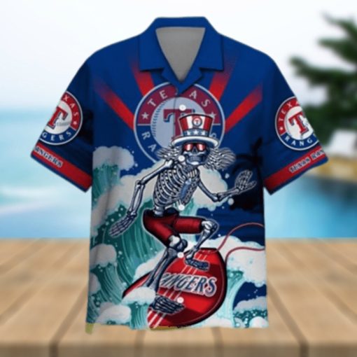 Vintage MLB Texas Rangers Grateful Dead Hawaiian Shirt