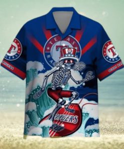 Vintage MLB Texas Rangers Grateful Dead Hawaiian Shirt