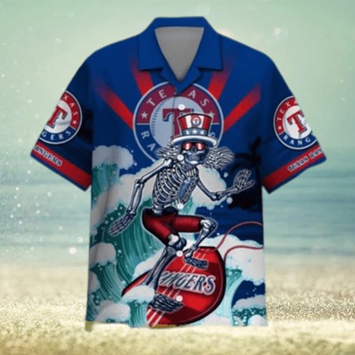 Vintage MLB Texas Rangers Grateful Dead Hawaiian Shirt