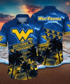 Vintage NCAA West Virginia Mountaineers WVU Hawaiian Shirt Palm Trees