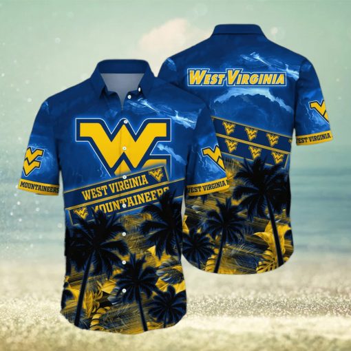 Vintage NCAA West Virginia Mountaineers WVU Hawaiian Shirt Palm Trees