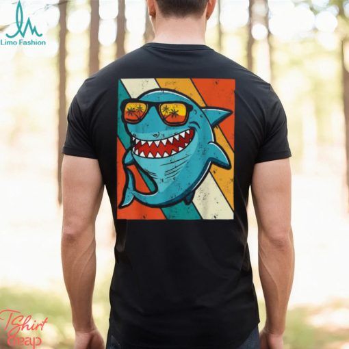 Vintage Shark With Sunglass Summer For Shark Lovers T shirt