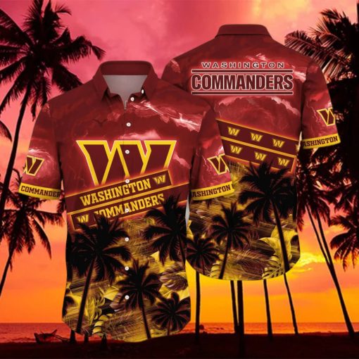 Washington Commanders NFL Flower Hawaiian Shirt Style Gift For Fans hawaiian shirt