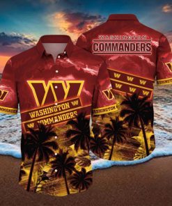 Washington Commanders NFL Flower Hawaiian Shirt Style Gift For Fans hawaiian shirt