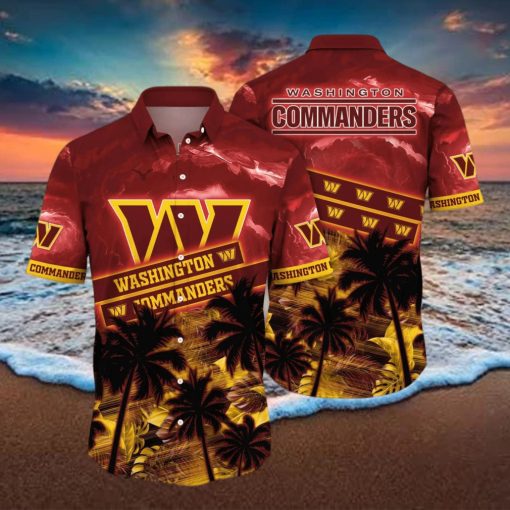 Washington Commanders NFL Flower Hawaiian Shirt Style Gift For Fans hawaiian shirt