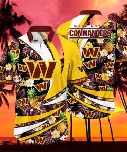 Washington Commanders NFL Flower Hawaiian Shirt Style Gift For Men Women Fans hawaiian shirt