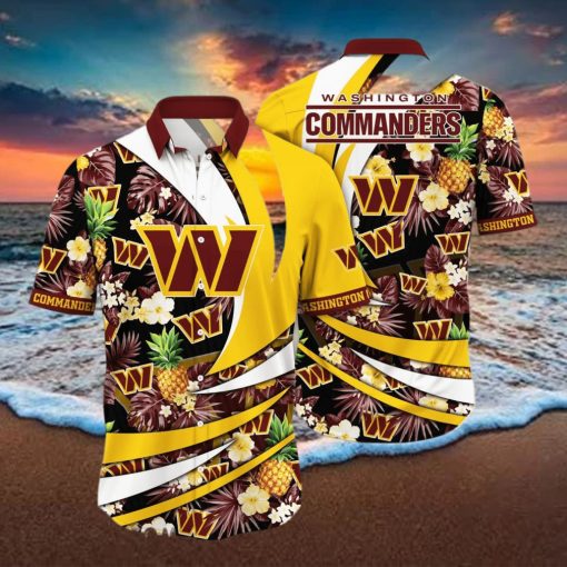 Washington Commanders NFL Flower Hawaiian Shirt Style Gift For Men Women Fans hawaiian shirt