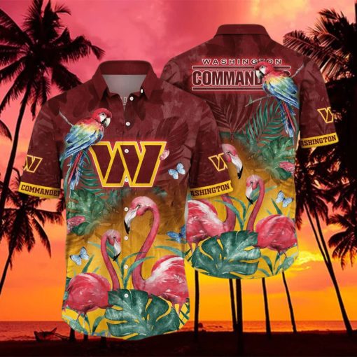 Washington Commanders NFL Flower Hawaiian Shirt Unique Gift For Men Women Fans hawaiian shirt