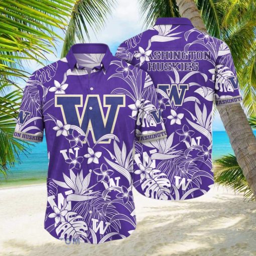 Washington Huskies NCAA1 Flower Hawaiian Shirt For Men Women Impressive Gift For Fans hawaiian shirt