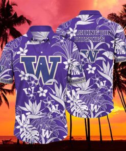 Washington Huskies NCAA1 Flower Hawaiian Shirt For Men Women Impressive Gift For Fans hawaiian shirt