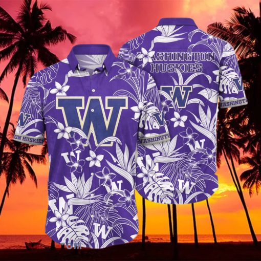 Washington Huskies NCAA1 Flower Hawaiian Shirt For Men Women Impressive Gift For Fans hawaiian shirt