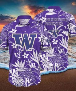 Washington Huskies NCAA1 Flower Hawaiian Shirt For Men Women Impressive Gift For Fans hawaiian shirt