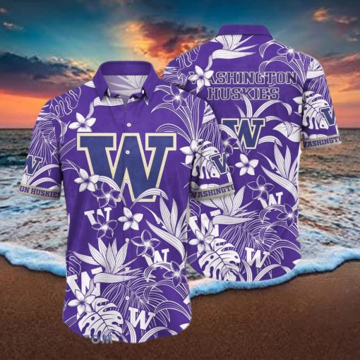 Washington Huskies NCAA1 Flower Hawaiian Shirt For Men Women Impressive Gift For Fans hawaiian shirt