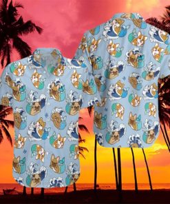 Wave Seamless And Dog Mermaid Aloha Hawaiian Shirts