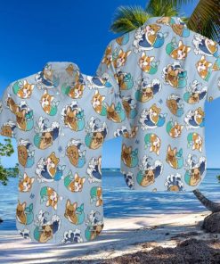 Wave Seamless And Dog Mermaid Aloha Hawaiian Shirts