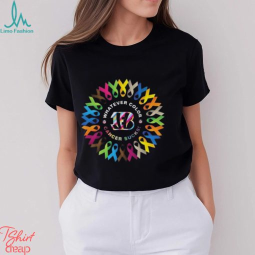 Whatever Color Cancer Sucks NFL Cincinnati Bengals 2023 Shirt