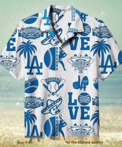 White Aloha Los Angeles Dodgers Funny Hawaiian Shirt Gift For Sport Fans