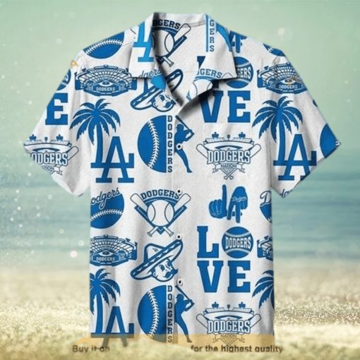 White Aloha Los Angeles Dodgers Funny Hawaiian Shirt Gift For Sport Fans