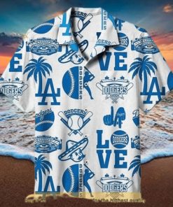 White Aloha Los Angeles Dodgers Funny Hawaiian Shirt Gift For Sport Fans