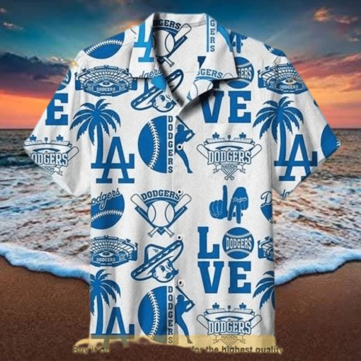 White Aloha Los Angeles Dodgers Funny Hawaiian Shirt Gift For Sport Fans