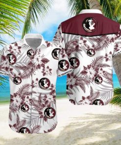 White NCAA Florida State Seminoles Hawaiian Shirt Practical Beach Gift For Him