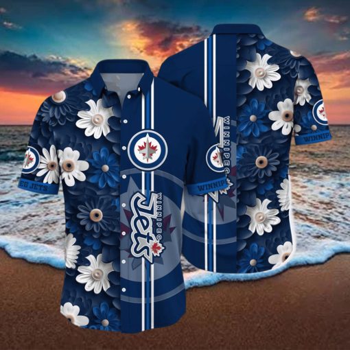 Winnipeg Jets NHL Flower Hawaiian Shirt For Men Women Gift For Fans hawaiian shirt