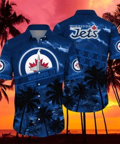 Winnipeg Jets NHL Flower Hawaiian Shirt