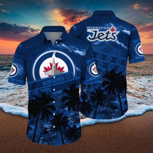 Winnipeg Jets NHL Flower Hawaiian Shirt